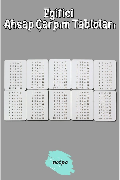 kutuTR Ahşap Çarpım Tablosu Kartları - 3