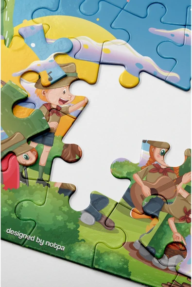 kutuTR Notpa Çocuklar I?çin 24 Parça Eğitici Ve Öğretici Ahşap Renkli Puzzle 4lü Set 8 - 6