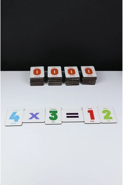kutuTR Notpa Eğitici Ahşap Matematik Kutusu, Ahşap Matematik Kartlar Rakamlar Ve Işlemler 10 Setlik Kutu - 7