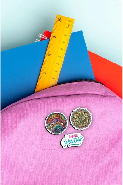 kutuTR NOTPA Karakter UV Baskılı 3'lü İğneli Ahşap Rozet 5cm - 2