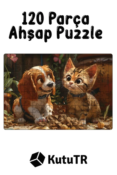 kutuTR Ahşap Puzzle 30x40 cm Ebadında 120 parça M9 - 3