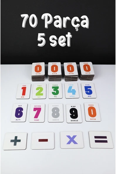kutuTR Notpa Eğitici Ahşap Matematik Kutusu, Ahşap Matematik Kartlar Rakamlar Ve Işlemler 10 Setlik Kutu - 5