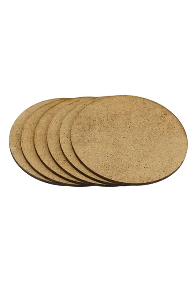 Ahşap Supla Levha 12 Adet 3 Mm Ham Mdf 10 Cm Çap Yuvarlak Çay Bardak Altlığı Supla