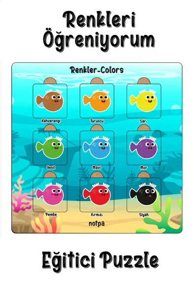 kutuTR Notpa Çocuklar İçin  Renkleri Öpğreniyorum Eğitici Puzzle - 2