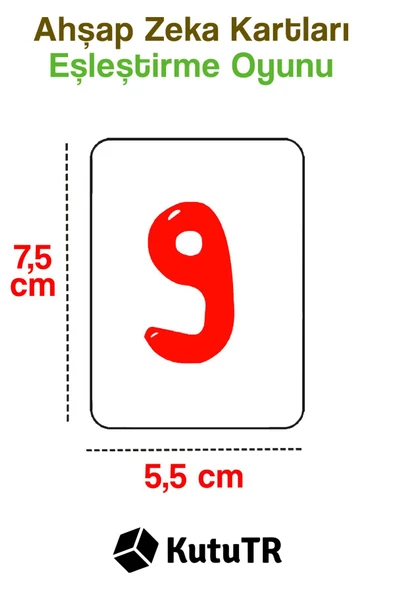 kutuTR 20 Parça Sayılar ile Eşdeğeri Bulma Hafıza ve Zeka Kartları Eşleştirme Oyunu 003 - 4