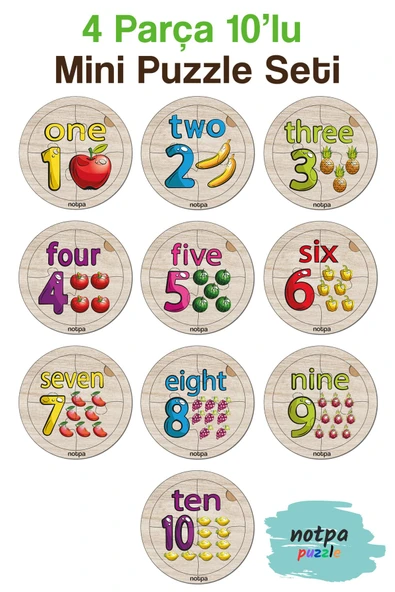 kutuTR Notpa Türkçe-İngilizce İlk Puzzle'm Rakamlar Serisi 10'lu Set ürün görseli 1