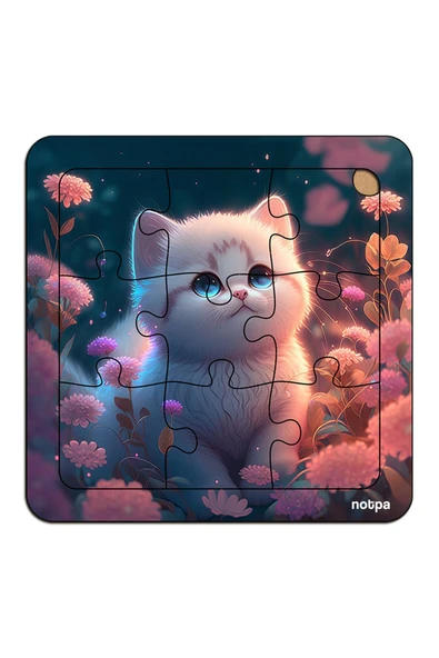 kutuTR NOTPA Çocuklar İçin  Ahşap Renkli Yapboz 13x13 Ebadında Puzzle 9 Parça 3'lü Set 310 ürün görseli 1