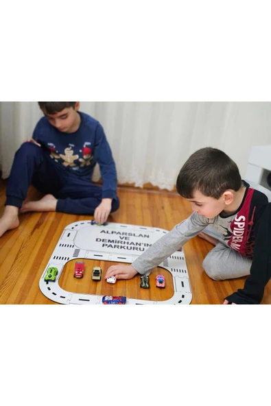 kutuTR Oyuncak Araba, Araç Parkuru Puzzle -Eğitici Ve Eğlenceli Yol Yapım Ahşap Oyuncak Yarış Pisti - 3