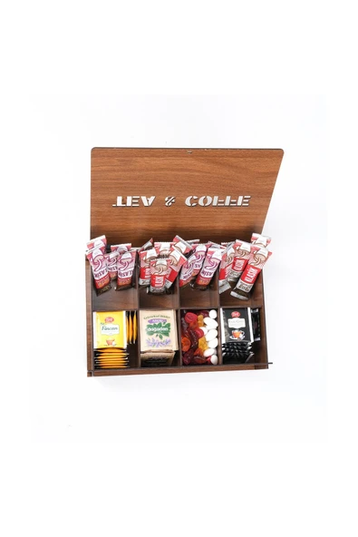 kutuTR 8 Bölmeli Ahşap Çay Kahve  Bitki Çayı Saklama Kutusu Kabı - 3