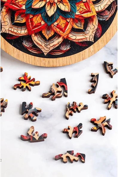 kutuTR Büyükler için Ahşap Puzzle Sonsuz Çiçek Desen - 3