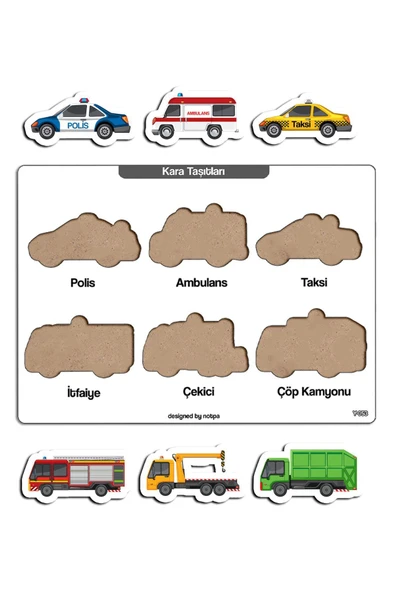 kutuTR Notpa Çocuklar Için Eğitici Ve Öğretici Ahşap Renkli Yapboz 4lü Set 103 - Resim 6
