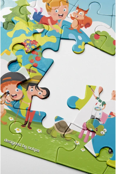 kutuTR NOTPA Çocuklar İçin Eğitici ve Öğretici Ahşap Renkli Puzzle 4lü Set 2 - 6