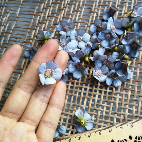 DIY El Yapımı Mini Yapay Çiçek - Gri Mavi
