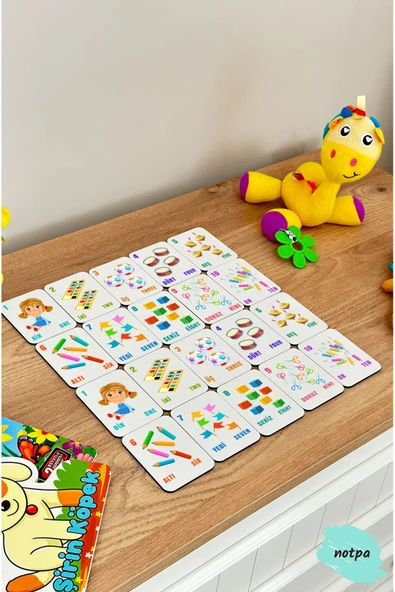 kutuTR Notpa 20 Parça Sayılar Serisi Zeka Kartları Eşleştirme Oyunu Hafıza Kartı Ahşap Eğitici Puzzle - 2