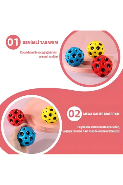 kutuTR En Yüksek Seken Uzay Topu Havuz Deniz Çocuk Oyuncak Stress Eğlence Oyuncağı Ay Topu
