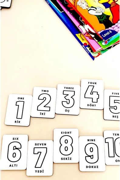 Notpa 20 Parça Sayılar Zeka Kartları Eşleştirme Oyunu Hafıza Kartı Ahşap Eğitici Puzzle Oyuncak - 2