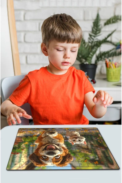 kutuTR Ahşap Puzzle 30x40 cm Ebadında 120 parça M10