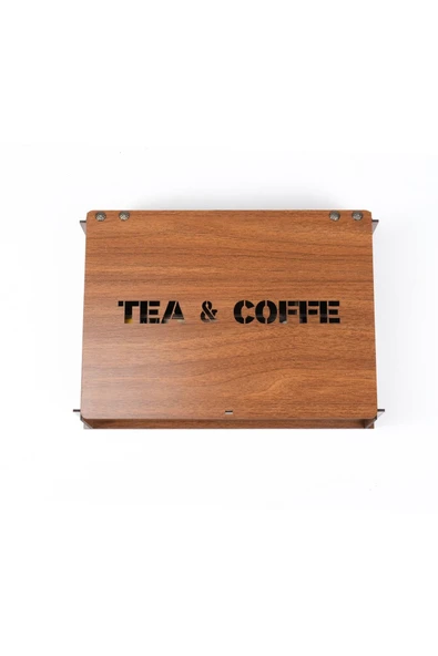 kutuTR 8 Bölmeli Ahşap Çay Kutusu Bitki Çayı Saklama Kabı (ceviz) Montajı Yapılmış - 7