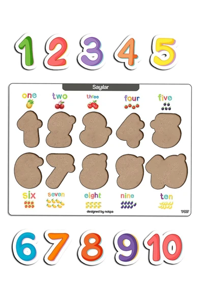 kutuTR Notpa Çocuklar Için Eğitici Ve Öğretici Ahşap Renkli Yapboz 4lü Set 103 - Resim 4