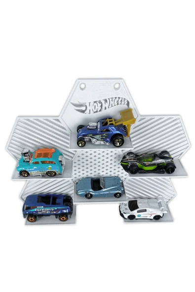 kutuTR 5 Araçlık Plastik 3d Yazıcı Ile Yapılmış Duvar Rafı ( Hotweels ) - 2