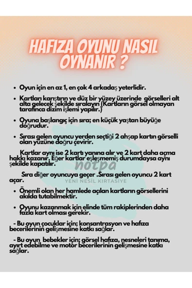 Notpa 16 Parça Renkler Zeka Kartları Eşleştirme Oyunu Hafıza Kartı Ahşap Eğitici Puzzle Oyuncak - 4