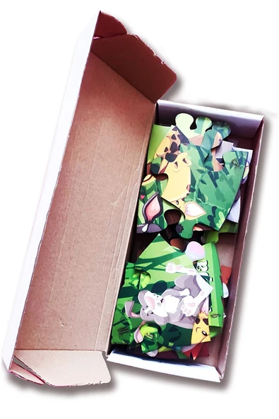 kutuTR Ahşap Hayvanlar Puzzle 41cm,mega Boy Renkli Hayvanlar Bebek, Çocuk Ve Okul Öncesi Için Puzzle - 5