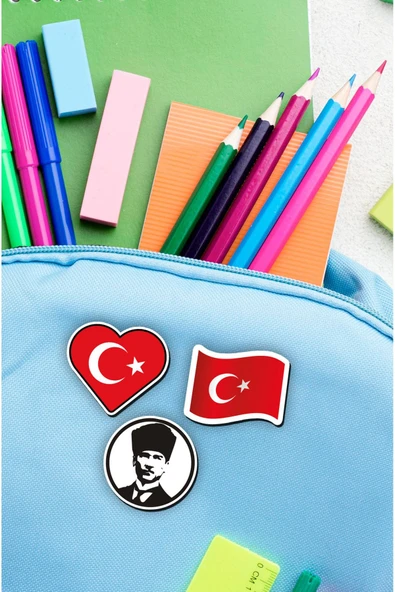 kutuTR NOTPA Karakter UV Baskılı 3'lü İğneli Ahşap Rozet 5cm