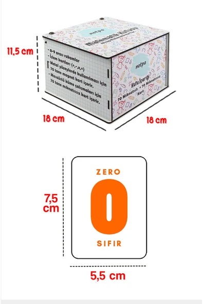 kutuTR Notpa Eğitici Ahşap Matematik Kutusu, Ahşap MAtematik Kartlar Ve Magnetler - 7