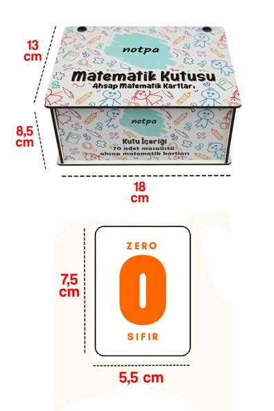kutuTR Notpa Eğitici Ahşap Matematik Kutusu, Ahşap Matematik Kartlar Rakamlar Ve Işlemler 10 Setlik Kutu - 8