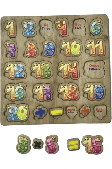 ALYATOYS Ahşap Bultak Sayılar Matematik Işlemli Yazı Tahtası - 4