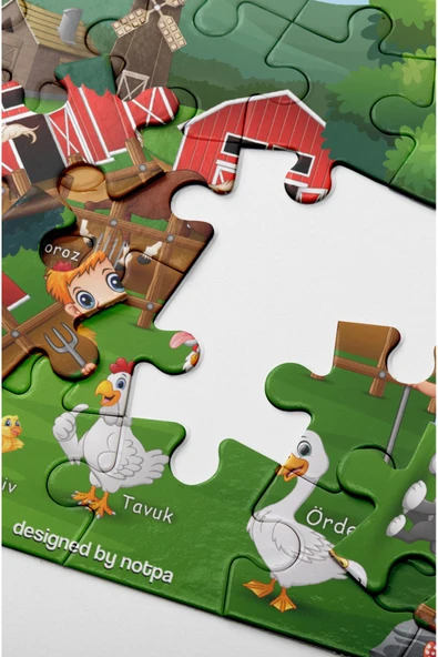 kutuTR Notpa Çocuklar Için Eğitici Ve Öğretici Ahşap 24 Parça Renkli Puzzle 4lü Set 7 - 8