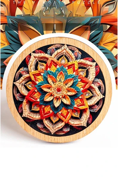 kutuTR Büyükler için Ahşap Puzzle Sonsuz Çiçek Desen
