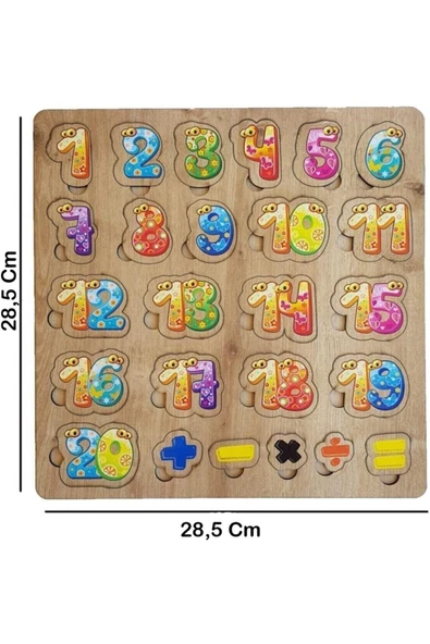 ALYATOYS Ahşap Bultak Sayılar Matematik Işlemli Yazı Tahtası - 3