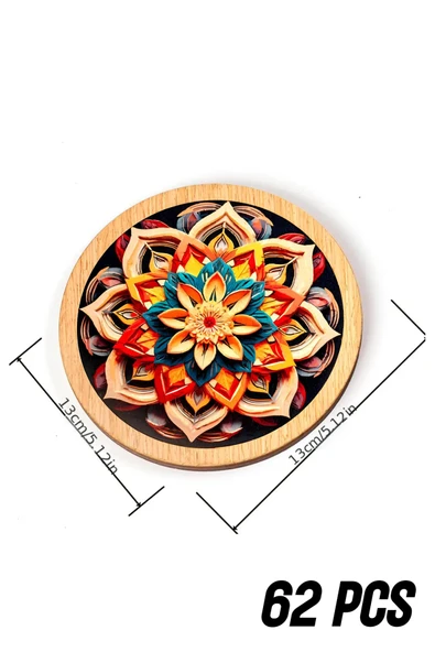 kutuTR Büyükler için Ahşap Puzzle Sonsuz Çiçek Desen - 4
