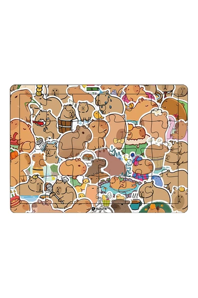 kutuTR Çocuklar Için Eğitici Ve Öğretici Capybara Ahşap 24 Parça Renkli Puzzle 3lü Set - Resim 6