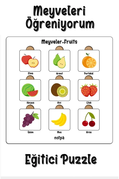 kutuTR Notpa Çocuklar İçin Meyveler Eğitici Puzzle