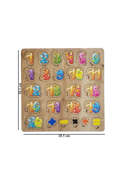 ALYATOYS Ahşap Bultak Sayılar Matematik Işlemli Yazı Tahtası - 7