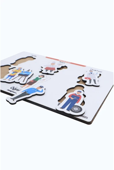 kutuTR Notpa Çocuklar Için Eğitici Ve Öğretici Ahşap Renkli Yapboz 4lü Set 103 - Resim 2