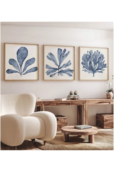 kutuTR Ahşap Çerçeveli Mdf Kare Tablo Seti Salon Ve Oturma Odası Için KR4022 - 4