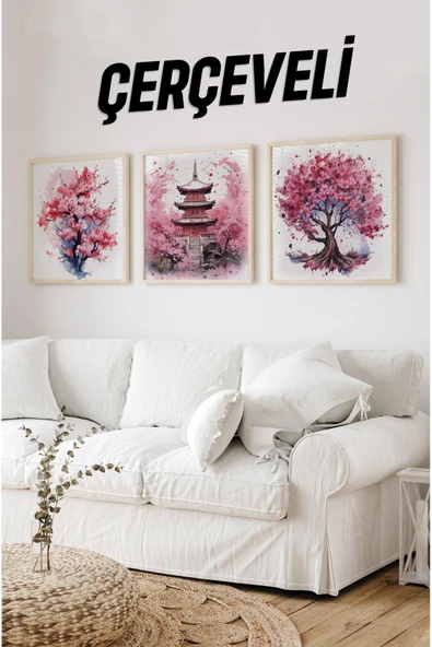 kutuTR Ahşap Çerçeveli Mdf Kare Tablo Seti Salon Ve Oturma Odası Için KR4013