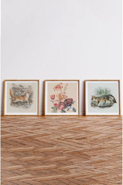 kutuTR Ahşap Çerçeveli Mdf Kare Tablo Seti Salon Ve Oturma Odası Için KR4001 - 2