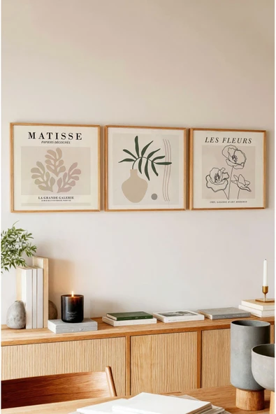 kutuTR Ahşap Çerçeveli Mdf Kare Tablo Seti Salon Ve Oturma Odası Için KR4018 - 3