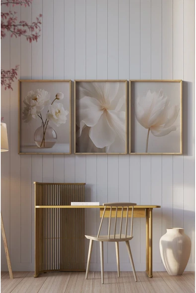 kutuTR Ahşap Çerçeveli Mdf Tablo Seti Salon Ve Oturma Odası Için Çt3086 - 4
