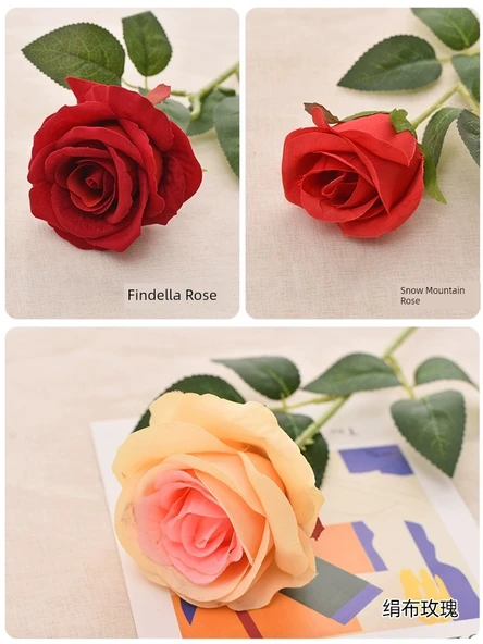 Yapay Gül Buketi - 10 Kırmızı Kar Dağı Gülü - Resim 3