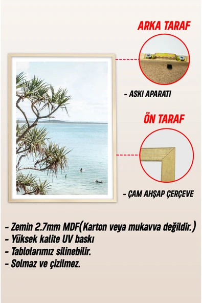 kutuTR Ahşap Çerçeveli Mdf Tablo Seti Matisse, Bohem, Kusama Salon Ve Oturma Odası İçin ÇT3066 - 6