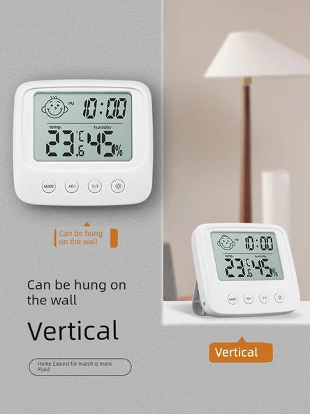 Dijital Duvar Termometre Higrometresi - Akıllı Alarm ve Takvim - 3