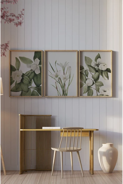 kutuTR Ahşap Çerçeveli Mdf Tablo Seti Salon Ve Oturma Odası Için Çt3090 - 3