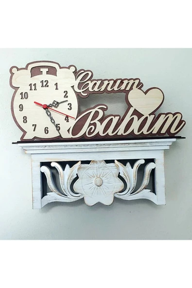 Notpa Canım Babam Masaüstü Ahşap Saat - 7