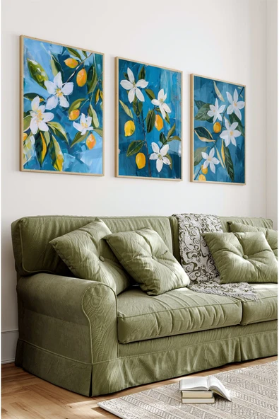 kutuTR Ahşap Çerçeveli Mdf Tablo Seti Matisse, Bohem, Kusama Salon Ve Oturma Odası İçin ÇT3072