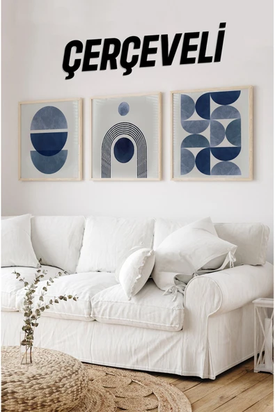 kutuTR Ahşap Çerçeveli Mdf Kare Tablo Seti Salon Ve Oturma Odası Için KR4008